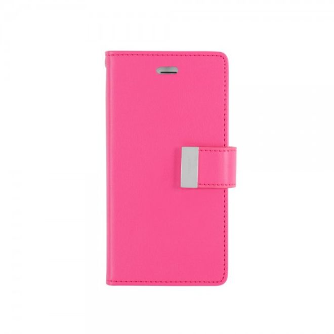 Goospery - Cover für Samsung Galaxy A7 - Handyhülle aus Leder - Rich Diary Series - pink/rosa