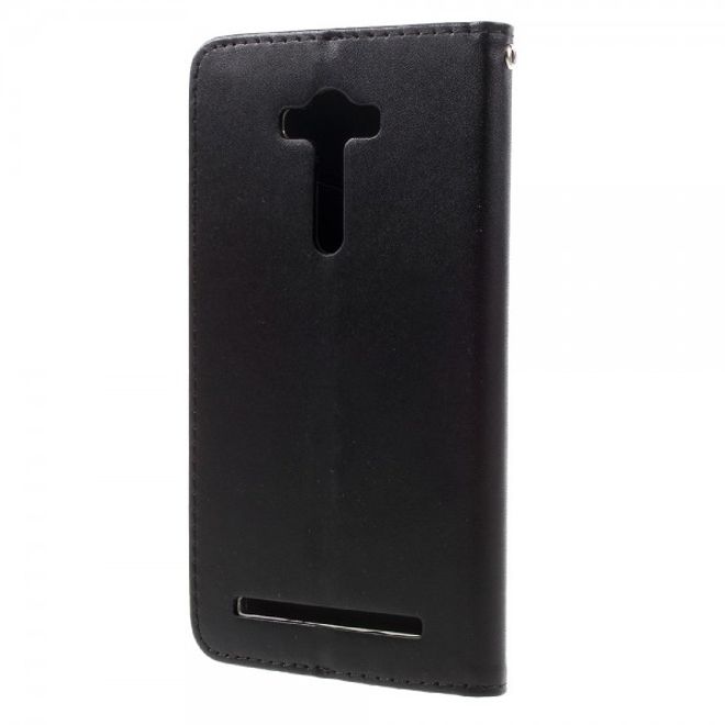 Roar Korea - Asus Zenfone 2 Laser 5.5 Case - Leder Flip Hülle - mit Standfunktion - schwarz
