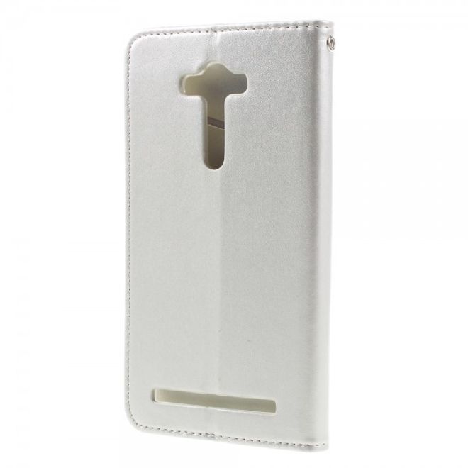 Roar Korea - Asus Zenfone 2 Laser 5.5 Case - Leder Flip Hülle - mit Standfunktion - weiss