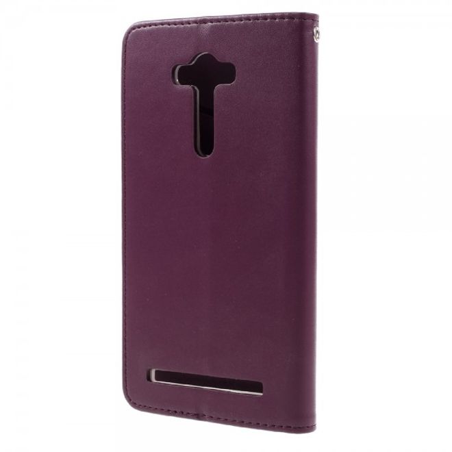 Roar Korea - Asus Zenfone 2 Laser 5.5 Case - Leder Flip Hülle - mit Standfunktion - weinrot