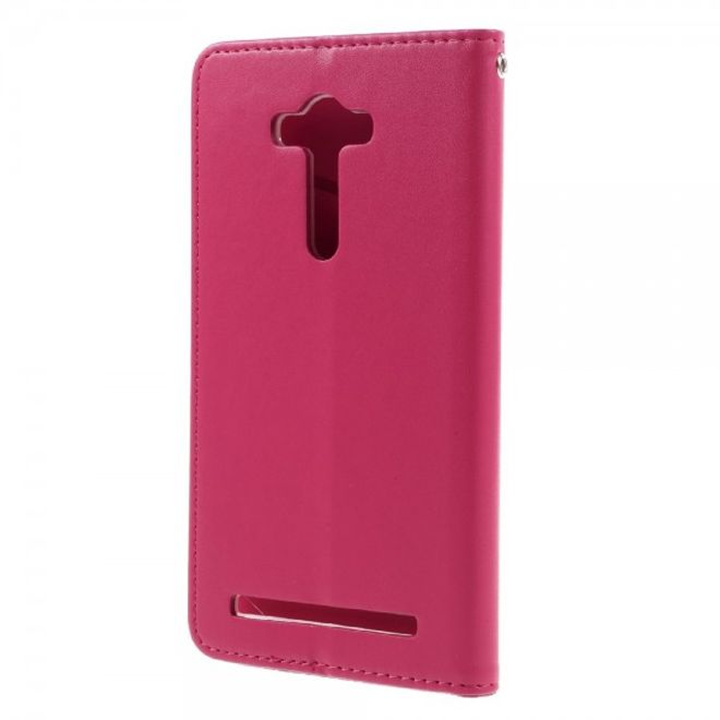 Roar Korea - Asus Zenfone 2 Laser 5.5 Case - Leder Flip Hülle - mit Standfunktion - rosa
