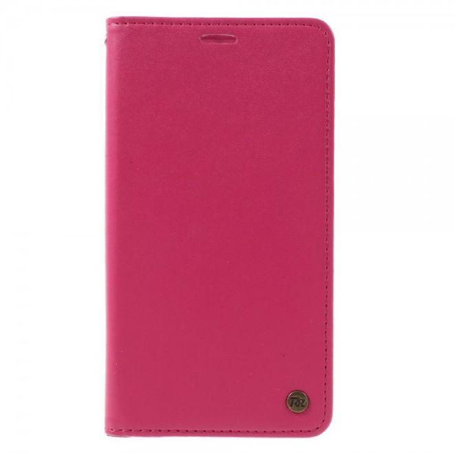 Roar Korea - Asus Zenfone 2 Laser 5.5 Case - Leder Flip Hülle - mit Standfunktion - rosa