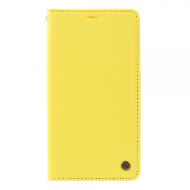 Roar Korea - Asus Zenfone 2 Laser 5.5 Case - Leder Flip Hülle - mit Standfunktion - gelb