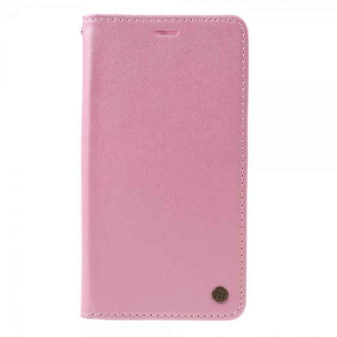 Roar Korea - Asus Zenfone 2 Laser 5.5 Case - Leder Flip Hülle - mit Standfunktion - pink