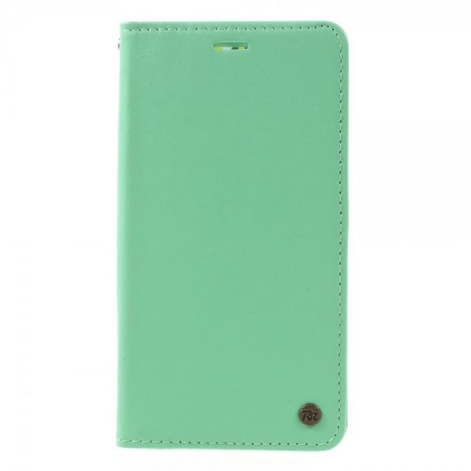 Roar Korea - Asus Zenfone 2 Laser 5.5 Case - Leder Flip Hülle - mit Standfunktion - cyan