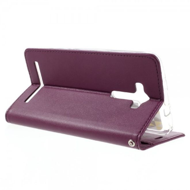 Roar Korea - Asus Zenfone 2 Laser 5.5 Case - Leder Flip Hülle - mit Standfunktion - weinrot