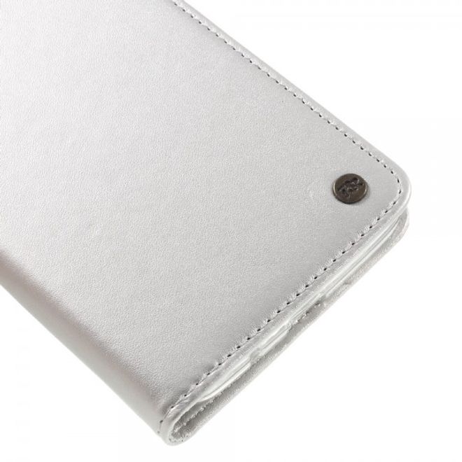 Roar Korea - Asus Zenfone 2 Laser 5.5 Case - Leder Flip Hülle - mit Standfunktion - weiss