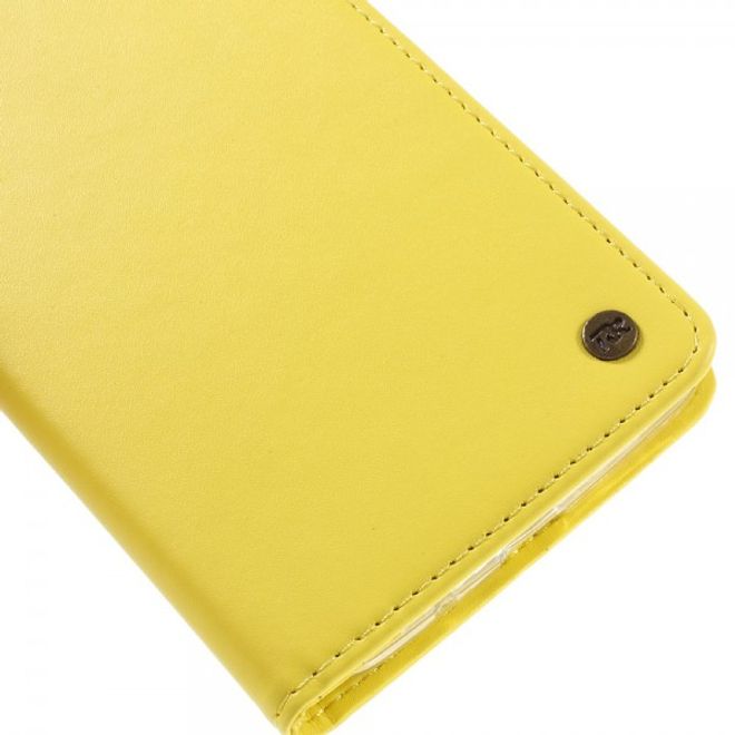 Roar Korea - Asus Zenfone 2 Laser 5.5 Case - Leder Flip Hülle - mit Standfunktion - gelb
