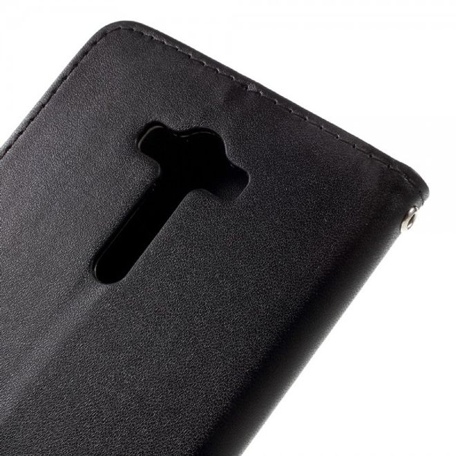 Roar Korea - Asus Zenfone 2 Laser 5.5 Case - Leder Flip Hülle - mit Standfunktion - schwarz