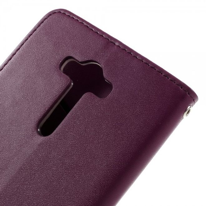 Roar Korea - Asus Zenfone 2 Laser 5.5 Case - Leder Flip Hülle - mit Standfunktion - weinrot