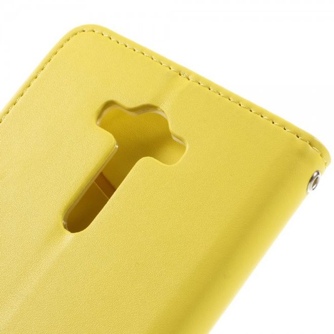 Roar Korea - Asus Zenfone 2 Laser 5.5 Case - Leder Flip Hülle - mit Standfunktion - gelb