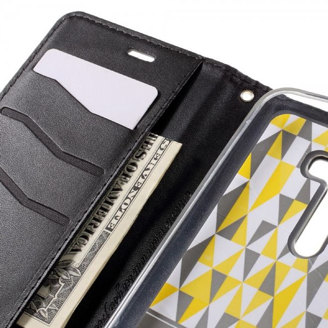 Roar Korea - Asus Zenfone 2 Laser 5.5 Case - Leder Flip Hülle - mit Standfunktion - schwarz