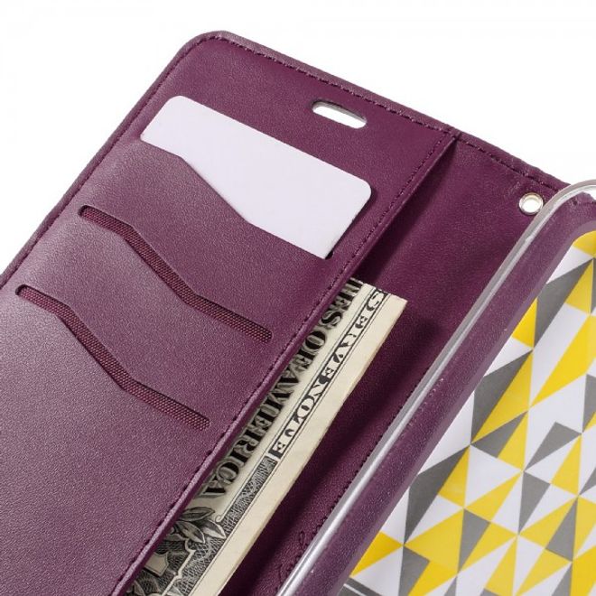 Roar Korea - Asus Zenfone 2 Laser 5.5 Case - Leder Flip Hülle - mit Standfunktion - weinrot