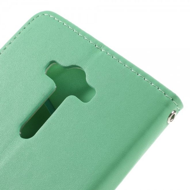 Roar Korea - Asus Zenfone 2 Laser 5.5 Case - Leder Flip Hülle - mit Standfunktion - cyan