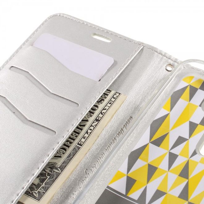 Roar Korea - Asus Zenfone 2 Laser 5.5 Case - Leder Flip Hülle - mit Standfunktion - weiss