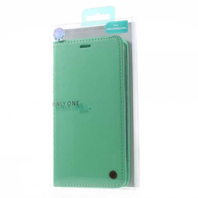Roar Korea - Asus Zenfone 2 Laser 5.5 Case - Leder Flip Hülle - mit Standfunktion - cyan