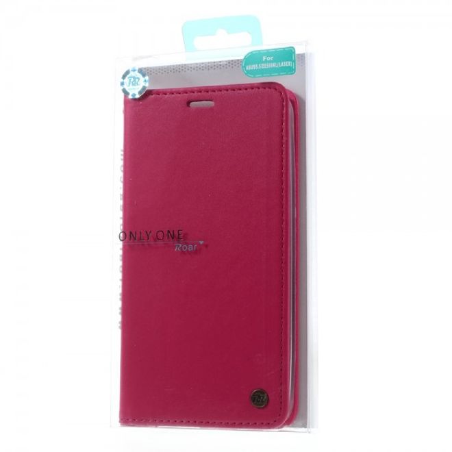 Roar Korea - Asus Zenfone 2 Laser 5.5 Case - Leder Flip Hülle - mit Standfunktion - rosa