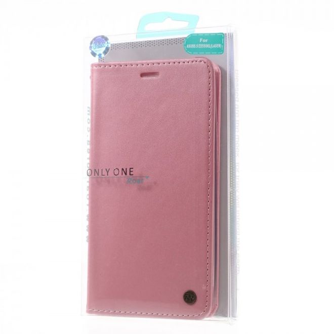 Roar Korea - Asus Zenfone 2 Laser 5.5 Case - Leder Flip Hülle - mit Standfunktion - pink