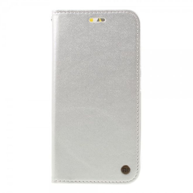 Roar Korea - Asus Zenfone Max Case - Leder Flip Hülle - mit Standfunktion - silber