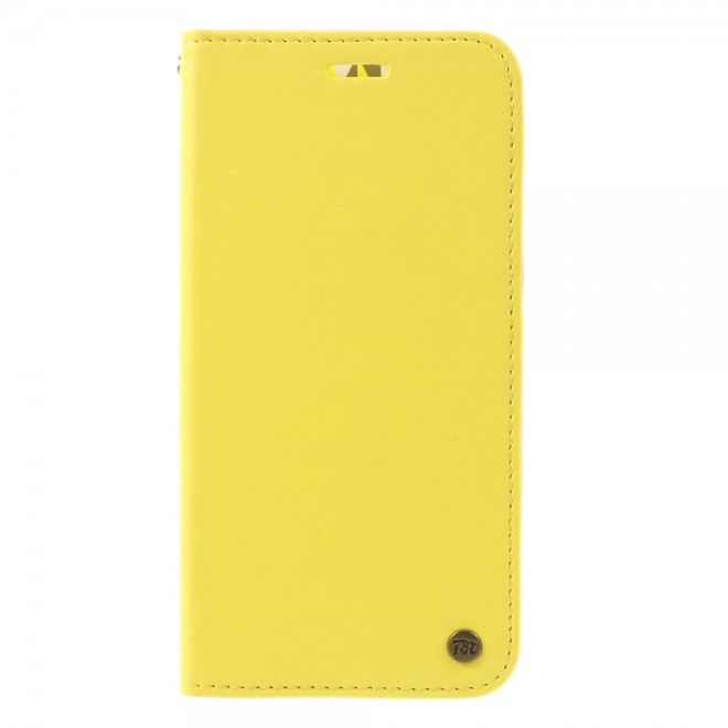 Roar Korea - Asus Zenfone Max Case - Leder Flip Hülle - mit Standfunktion - gelb