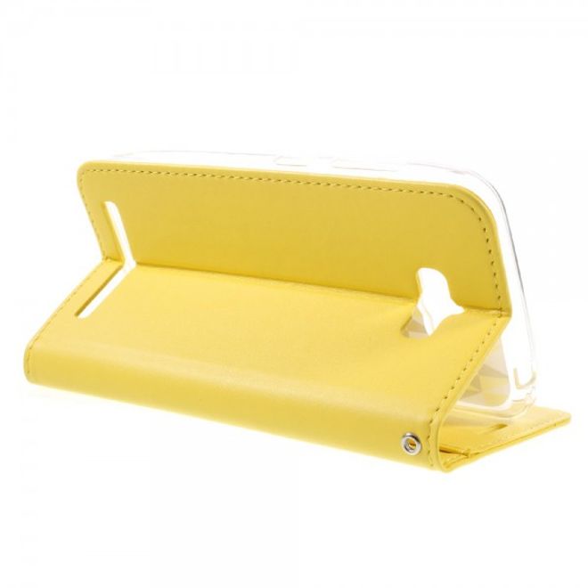 Roar Korea - Asus Zenfone Max Case - Leder Flip Hülle - mit Standfunktion - gelb