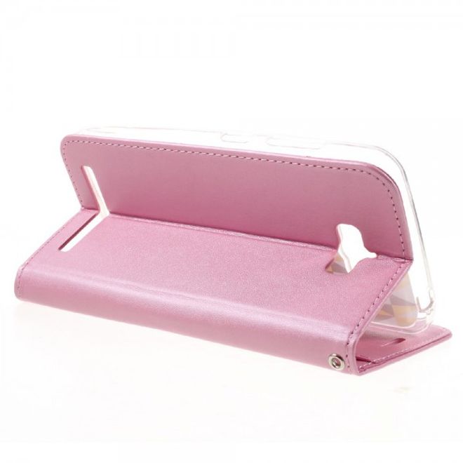 Roar Korea - Asus Zenfone Max Case - Leder Flip Hülle - mit Standfunktion - pink