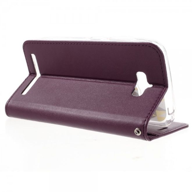 Roar Korea - Asus Zenfone Max Case - Leder Flip Hülle - mit Standfunktion - weinrot