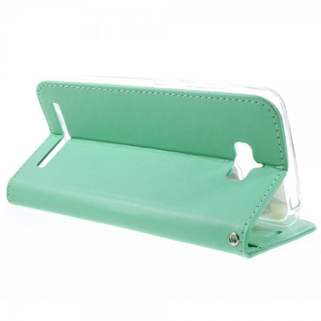 Roar Korea - Asus Zenfone Max Case - Leder Flip Hülle - mit Standfunktion - cyan