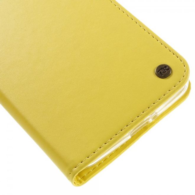 Roar Korea - Asus Zenfone Max Case - Leder Flip Hülle - mit Standfunktion - gelb