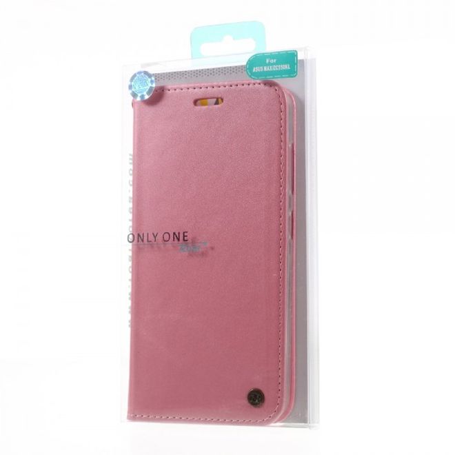 Roar Korea - Asus Zenfone Max Case - Leder Flip Hülle - mit Standfunktion - pink