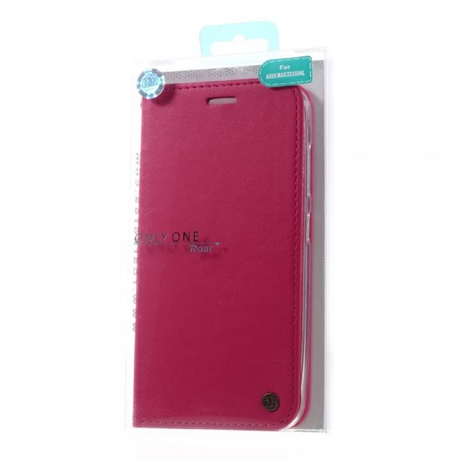 Roar Korea - Asus Zenfone Max Case - Leder Flip Hülle - mit Standfunktion - rosa