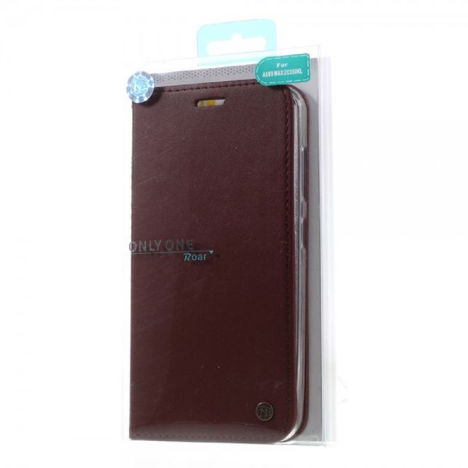 Roar Korea - Asus Zenfone Max Case - Leder Flip Hülle - mit Standfunktion - kaffeefarben