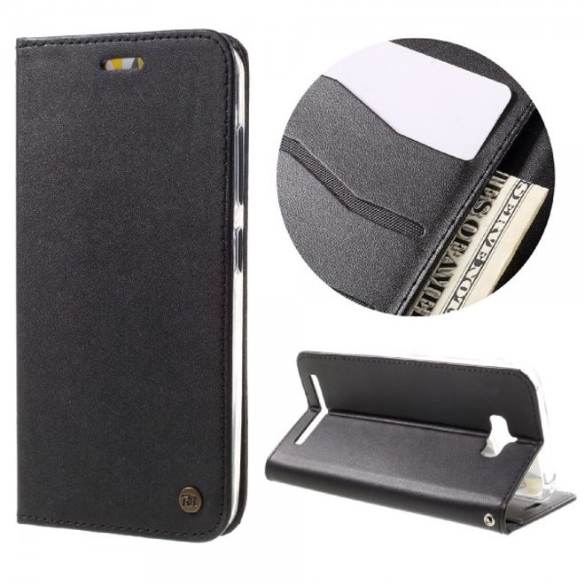 Roar Korea - Asus Zenfone Max Case - Leder Flip Hülle - mit Standfunktion - schwarz
