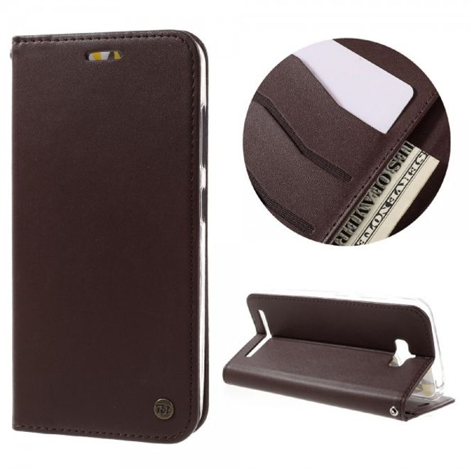 Roar Korea - Asus Zenfone Max Case - Leder Flip Hülle - mit Standfunktion - kaffeefarben