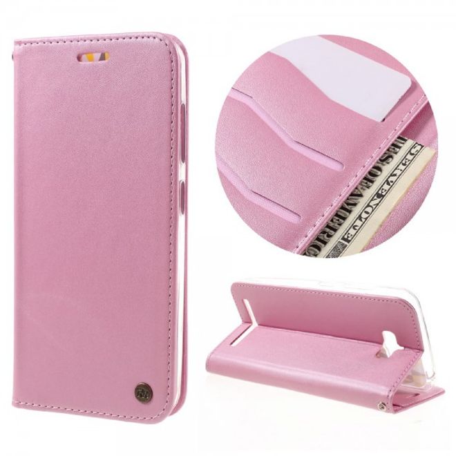 Roar Korea - Asus Zenfone Max Case - Leder Flip Hülle - mit Standfunktion - pink