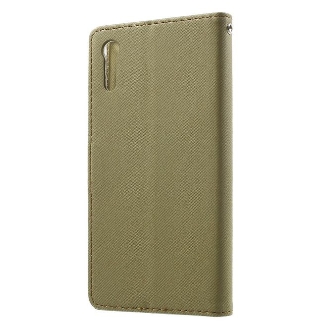 Roar Korea - Hülle für Sony Xperia XZ/XZs - Case aus Leder - Twill Grain Series - khakifarben
