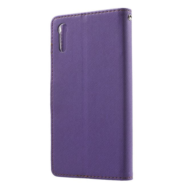 Roar Korea - Hülle für Sony Xperia XZ/XZs - Case aus Leder - Twill Grain Series - purpur