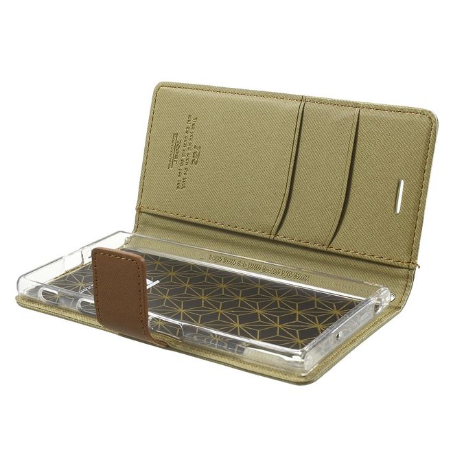 Roar Korea - Hülle für Sony Xperia XZ/XZs - Case aus Leder - Twill Grain Series - khakifarben