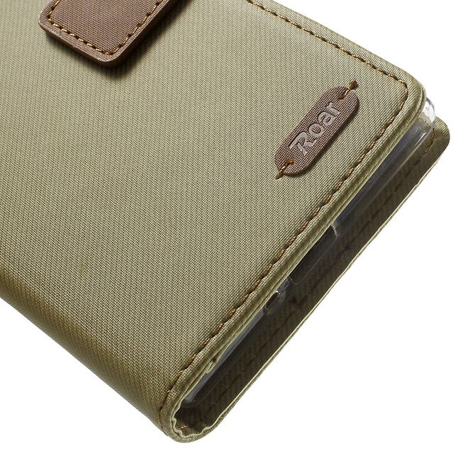 Roar Korea - Hülle für Sony Xperia XZ/XZs - Case aus Leder - Twill Grain Series - khakifarben