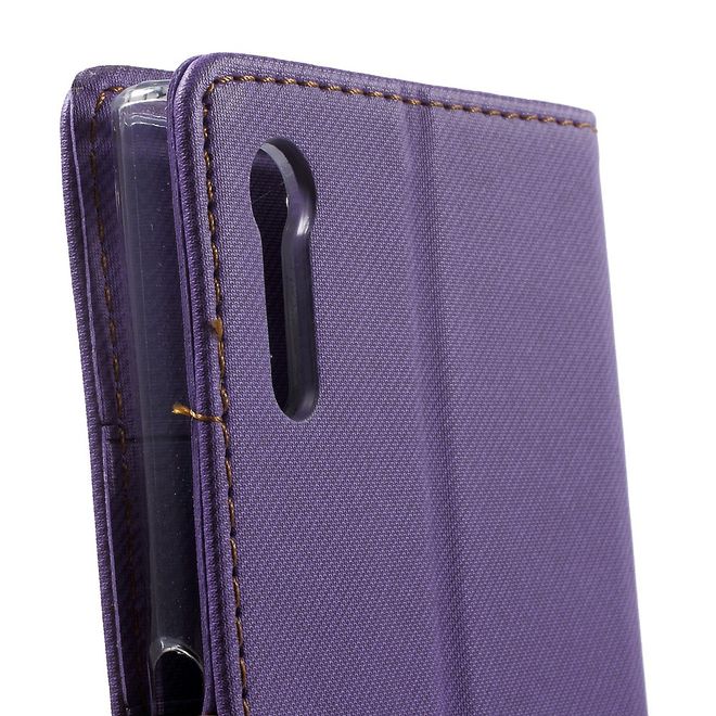 Roar Korea - Hülle für Sony Xperia XZ/XZs - Case aus Leder - Twill Grain Series - purpur