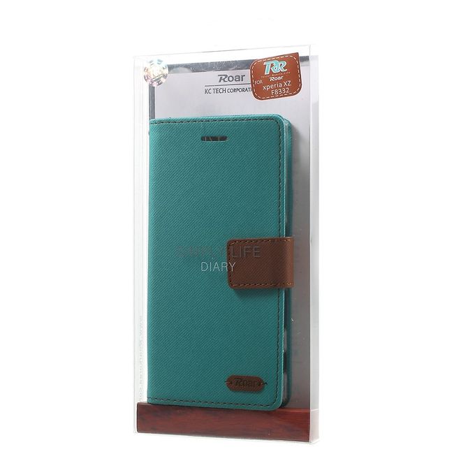 Roar Korea - Hülle für Sony Xperia XZ/XZs - Case aus Leder - Twill Grain Series - grün