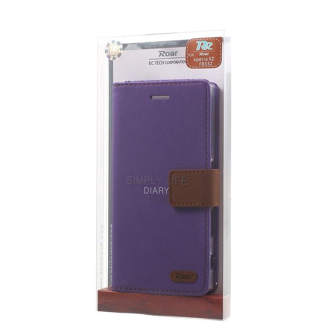 Roar Korea - Hülle für Sony Xperia XZ/XZs - Case aus Leder - Twill Grain Series - purpur