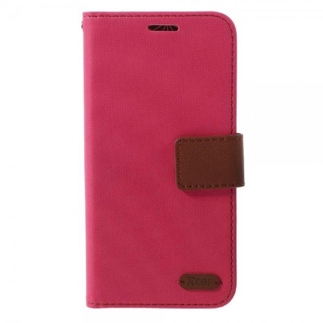 Samsung Galaxy A5 (2016) Leder Cover Hülle mit Köpermuster von Roar Korea - rosa