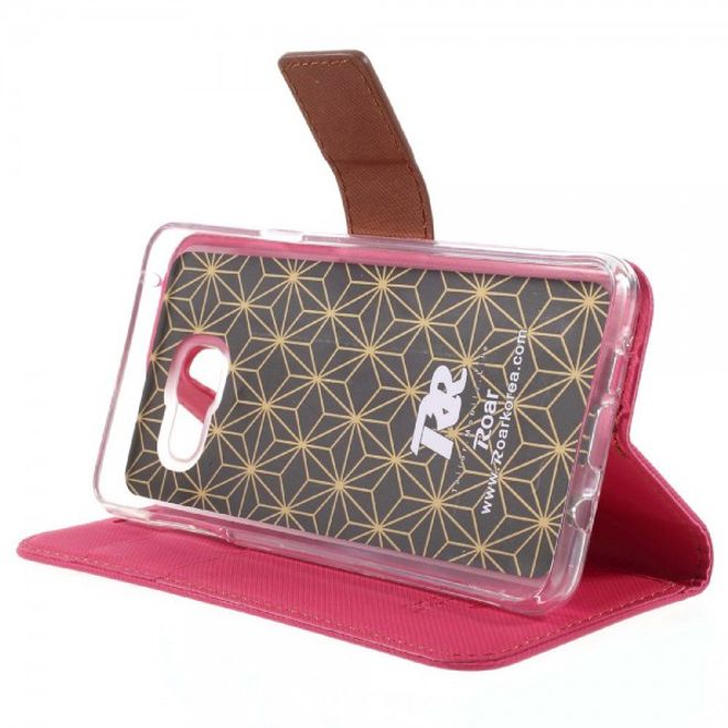 Samsung Galaxy A5 (2016) Leder Cover Hülle mit Köpermuster von Roar Korea - rosa