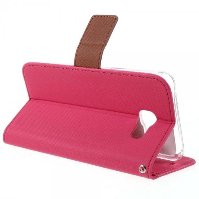 Samsung Galaxy A5 (2016) Leder Cover Hülle mit Köpermuster von Roar Korea - rosa