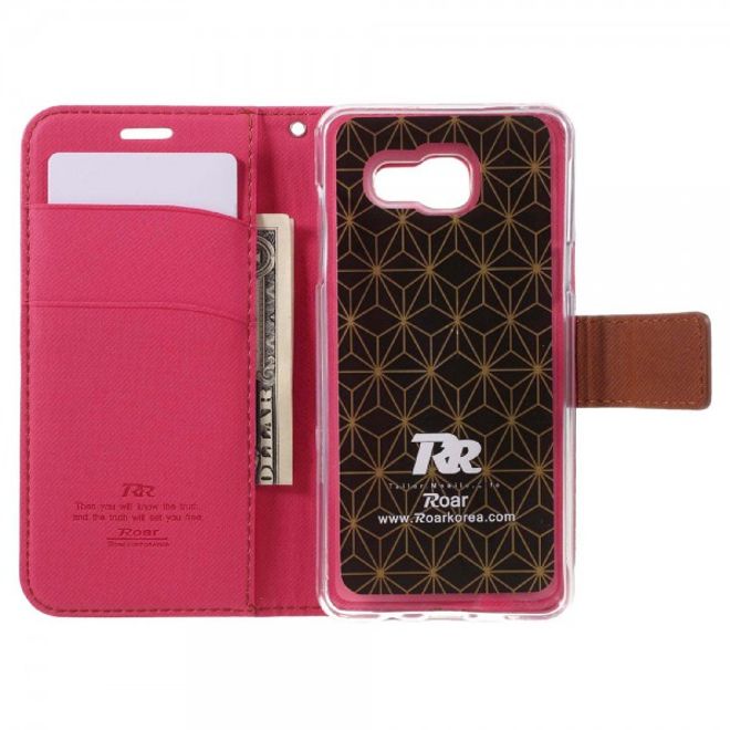 Samsung Galaxy A5 (2016) Leder Cover Hülle mit Köpermuster von Roar Korea - rosa