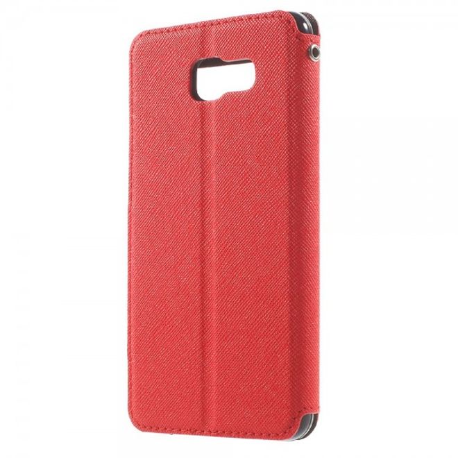 Samsung Galaxy A5 (2016) Roar Korea Diary View Series Leder Case Hülle mit kleinem Fenster - rot