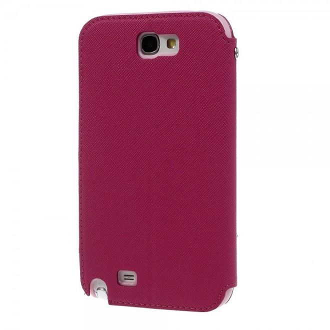 Samsung Galaxy Note 2 Roar Korea Diary View Series Leder Cover Handyhülle mit kleinem Fenster - rosa