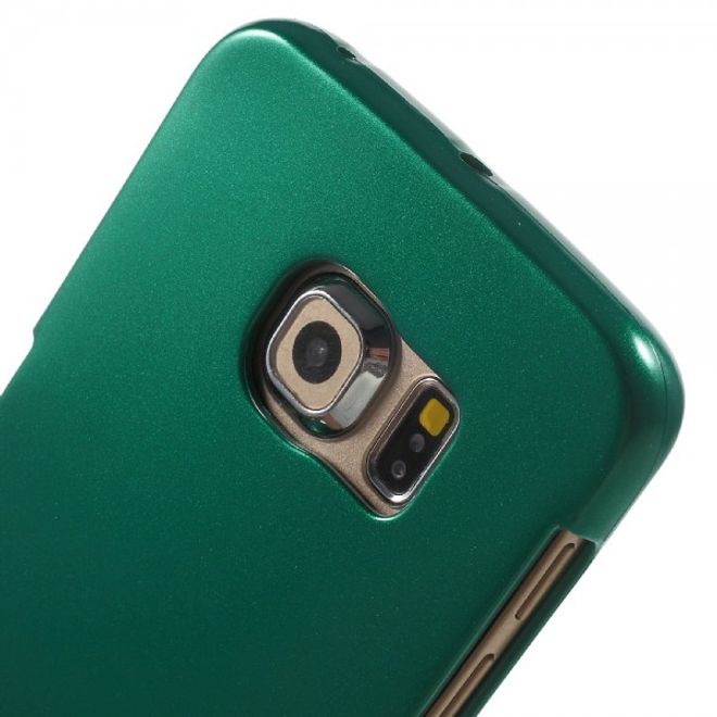Goospery - Galaxy S6 Edge Handy Hülle - TPU Soft Case - i Jelly Metal Series - grün