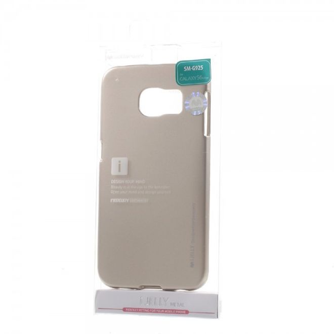 Goospery - Galaxy S6 Edge Handy Hülle - TPU Soft Case - i Jelly Metal Series - gold